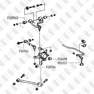 сайлентблок рычага заднего !\ Toyota Crown/Mark II 99>,Lexus IS/GS 97> FG0704 FIXAR