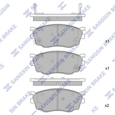 Колодки тормозные MAZDA 626 (97-02) передние (4шт.) SANGSIN SP1529 SANGSIN