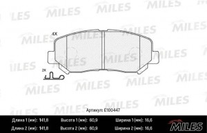 Колодки тормозные передние (Смесь Semi-Metallic) MAZDA CX-5 11- (TRW GDB3562) E1 E100447 MILES