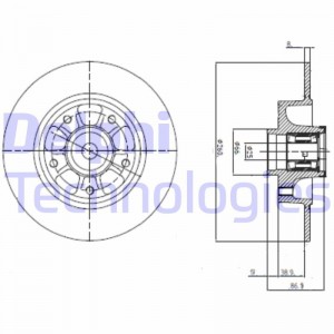 BG9112RS диск тормозной задний! с подшипником, с кольцом ABS\ Renault Fluence/Me BG9112RS DELPHI