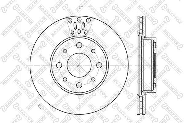 диск тормозной передний!\ Fiat Palio 1.0-1.6/1.7TD96> 6020-2331V-SX STELLOX