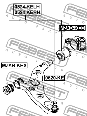Рычаг правый MAZDA CX-5 KE 2011-2017 0524-KERH 0524-KERH FEBEST