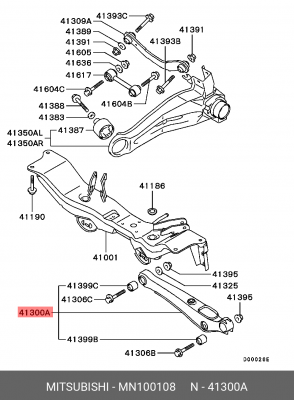 рычаг задней подвески нижний!\ Mitsubishi MN100108 MITSUBISHI