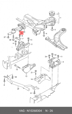 GOLF IV/BORA (1997>) М8*1,5*45 N 102 683 04 VAG