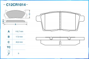 Тормозные колодки задние Low Metallic C12CR1014 C12CR1014 CWORKS