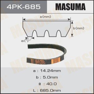 ремень поликлиновой! 4PK685\ Fiat Punto 1.2 8V/16V 99> 4PK-685 MASUMA