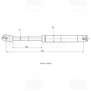 Амортизатор упор для а/м VW Golf VI 08- капота GS1813 GS1813 TRIALLI