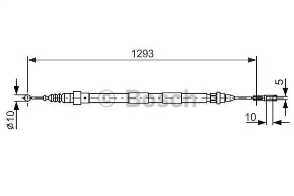 трос ручника л.+п.\ VW Sharan, Ford Galaxy 96> L=1293 1 987 477 630 BOSCH