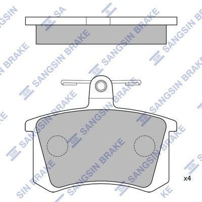 Колодки задние AUDI 80 (B4) SP2050 SP2050 SANGSIN