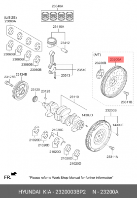 Маховик HYUNDAI Solaris (17-) (1.4) (АКПП) OE 2320003BP2 HYUNDAI KIA
