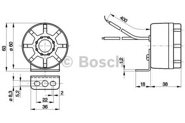 Сигнал звуковой 24V заднего хода с кронштейном d=60мм универсальный BOSCH 0986334001 BOSCH