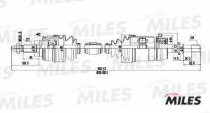 Привод в сборе правый NISSAN PRIMERA 2.0 96-02 (ABS) GC02079 GC02079 MILES