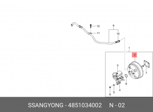 Усилитель вакуумный SSANGYONG Actyon (10-) OE 4851034002 SSANG YONG