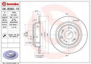 Диск тормозной 08.B360.10 08.B360.10 BREMBO