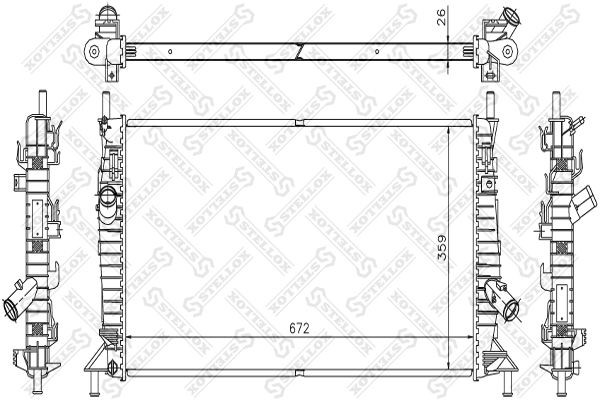 радиатор системы охлаждения!\ Mazda 3, Ford Focus II/C-Max 1.4-2.0 03> 10-25182-SX STELLOX