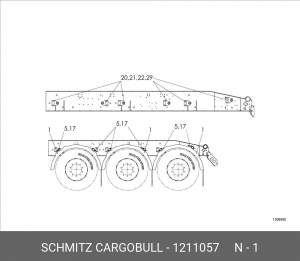 Крыло односкатное B=400, R=640, L=2010; без кронштейнов крепления 1211057 SCHMITZ CARGOBULL