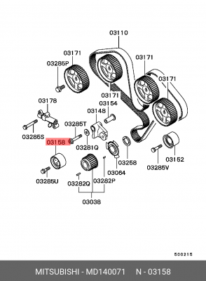 Ролик ГРМ MITSUBISHI Pajero Sport натяжителя OE MD140071 MITSUBISHI