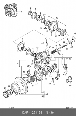 кольцо регулировочное! редуктора, задн. мост\ DAF 1291196 DAF