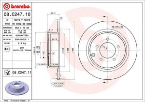 Диск тормозной 08.C247.11 08.C247.11 BREMBO