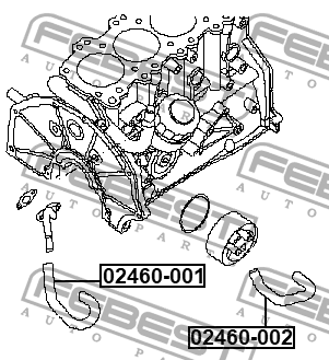 Патрубок системы охлаждения NISSAN PATHFINDER R51M 2005.01-2014.11 02460-002 02460-002 FEBEST