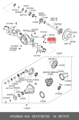 ШЛАНГ ТОРМОЗНОЙ HYUNDAI/KIA 58737-3E100 587373E100 MOBIS