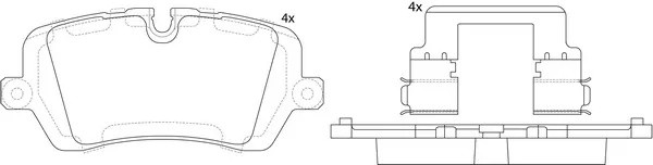 Колодки тормозные задние LAND ROVER RANGE ROVER IV 12-/SPORT 13- BP47001 BP47001 SB NAGAMOCHI