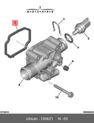 прокладка корпуса термостата TU5JP4! \ Citroen Berlingo/C2/C3/C4, Peugeot 207/30 1336 Z1 CITROEN PEUGEOT