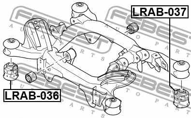 Сайлентблок задн балки ПОДХОДИТ ДЛЯ Land Rover RANGE ROVER III 2002-2012 LRAB-03 LRAB-036 FEBEST