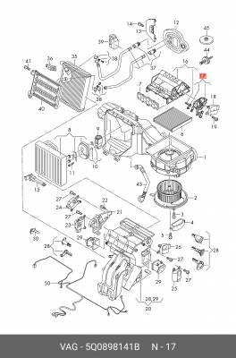 Регулятор SKODA Octavia (13-) отопителя OE 5Q0 898 141 B VAG