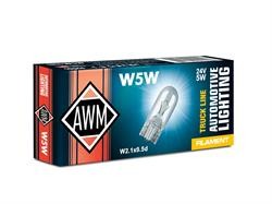 Лампа подсветки W5W 24V 5W "AWM"  10шт 410300024 AWM