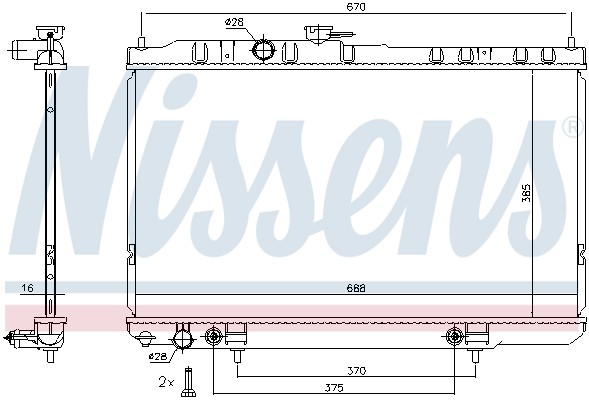 радиатор системы охлаждения!\ Nissan Almera 1.5/1.6i 06> 68736 NISSENS