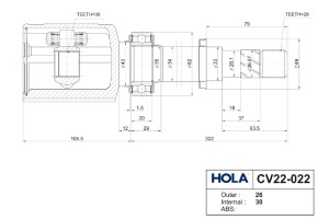 NISSAN QASHQAI [J10] (2006>) ПРАВЫЙ 30x40x26 CV22022 HOLA