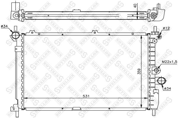 радиатор системы охлаждения!\ Opel Astra/Kadett 1.5TD/1.7TD 88-96 10-26069-SX STELLOX