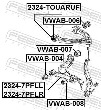 Сайлентблок VWAB-008 VWAB-008 FEBEST
