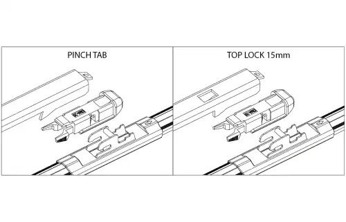 Адаптер щетки стеклоочистителя PINCH TAB, TOP LOCK 15мм комплект (2шт.) OSAWA OMA26 OSAWA
