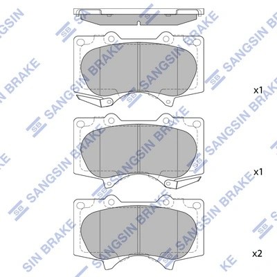 Колодки тормозные MITSUBISHI Pajero 4 (07-) TOYOTA Land Cruiser Prado (03-) пере SP2033 SANGSIN