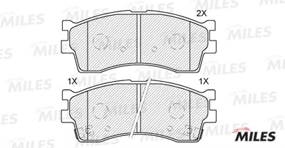 Колодки тормозные передние (без датчика) (Смесь Semi-Metallic) KIA CLARUS 96-/RI E100024 MILES