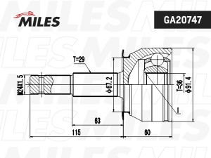 ШРУС наружный NISSAN PATHFINDER R51M 2005.01-2014.11 [EL] GA20747 GA20747 MILES