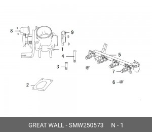SMW250573 ДРОССЕЛЬ В СБОРЕ GW HOVER H3 ДВ. 4G63 SMW250573 GREAT WALL