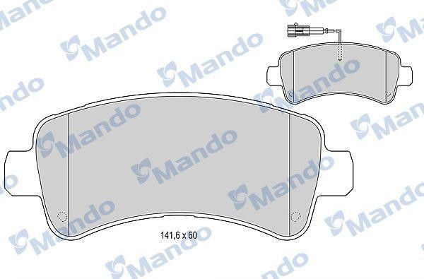 Колодки тормозные FIAT Ducato (09-) задние (4шт.) MANDO MBF015954 MANDO
