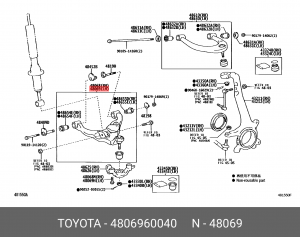 Рычаг подвески левый TLC150 48069-60040 48069-60040 TOYOTA