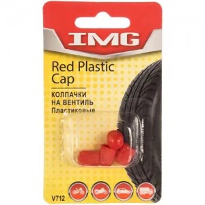 Колпачок на ниппель колеса пластиковый красный (4шт.) IMG V712 IMG