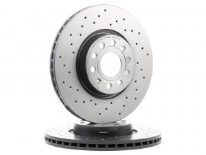 Диск тормозной AUDI A3 VW Golf 4,5 Passat,Tiguan перфорированный пер.вент. D=312 0997721X BREMBO