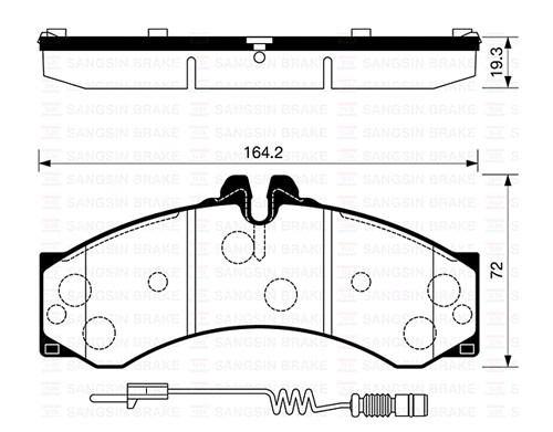 Колодки тормозные MERCEDES Sprinter (96-06) передние (4шт.) SANGSIN SP1277 SANGSIN