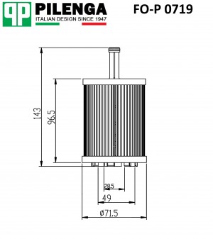 Фильтрующий элемент масляного фильтра AUDI, SKODA, VW, MITSUBISHI FO-P0719 FOP0719 PILENGA