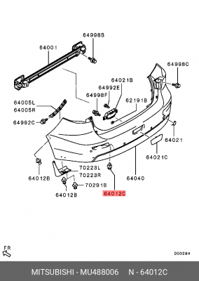 Пистон MITSUBISHI крепежный MU488006 MITSUBISHI