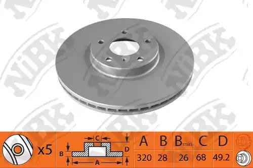 Диск тормозной передний NISSAN MURANO 3.5 05/INFINITI FX35/FX45 05 RN1423 RN1423 NIBK