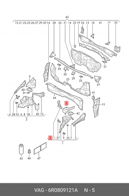 Чашка SKODA Fabia (15-) стойки стабилизатора OE 6R0809121A VAG