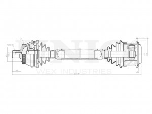 Привод в сборе передний левый CVJ-10133 UNIO