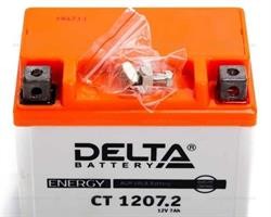 аккумуляторная батарея! +справа 12V 7Ah 130A 114х70x108 moto AGM\ CT 1207.2 DELTA BATTERY
